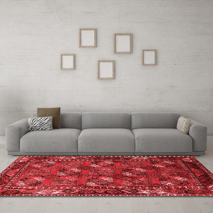 Industrial Red Washable Rugs