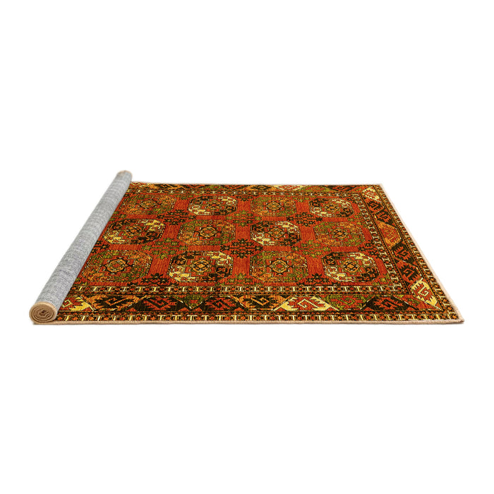 Sideview of Machine Washable Oriental Yellow Industrial Rug, wshurb2412yw