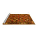 Sideview of Machine Washable Oriental Yellow Industrial Rug, wshurb2412yw