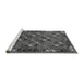 Sideview of Machine Washable Oriental Gray Industrial Rug, wshurb2412gry