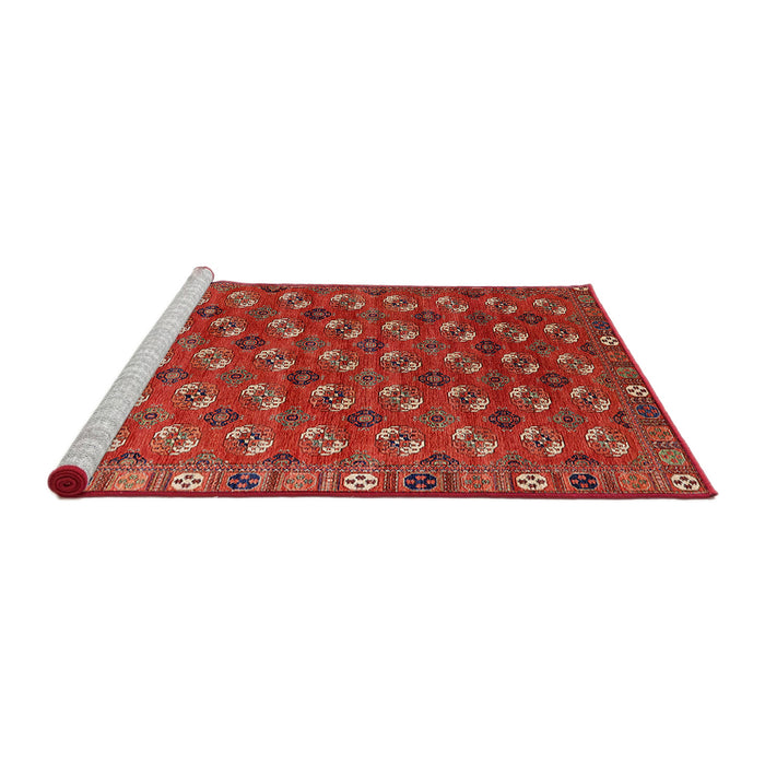 Sideview of Machine Washable Industrial Modern Orange Rug, wshurb2413