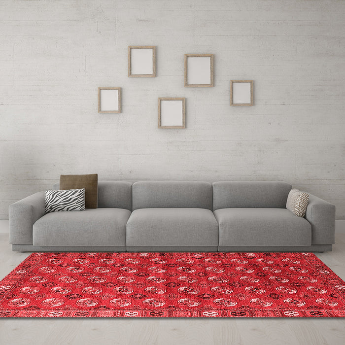 Country Red Washable Rugs