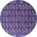 Round Southwestern Blue Country Rug, urb2413blu