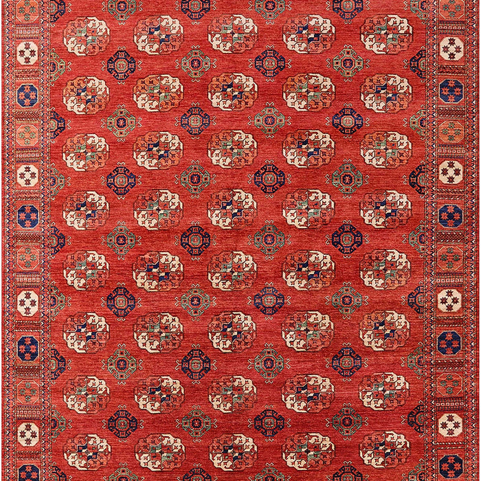 Mid-Century Modern Orange Southwestern Rug, urb2413