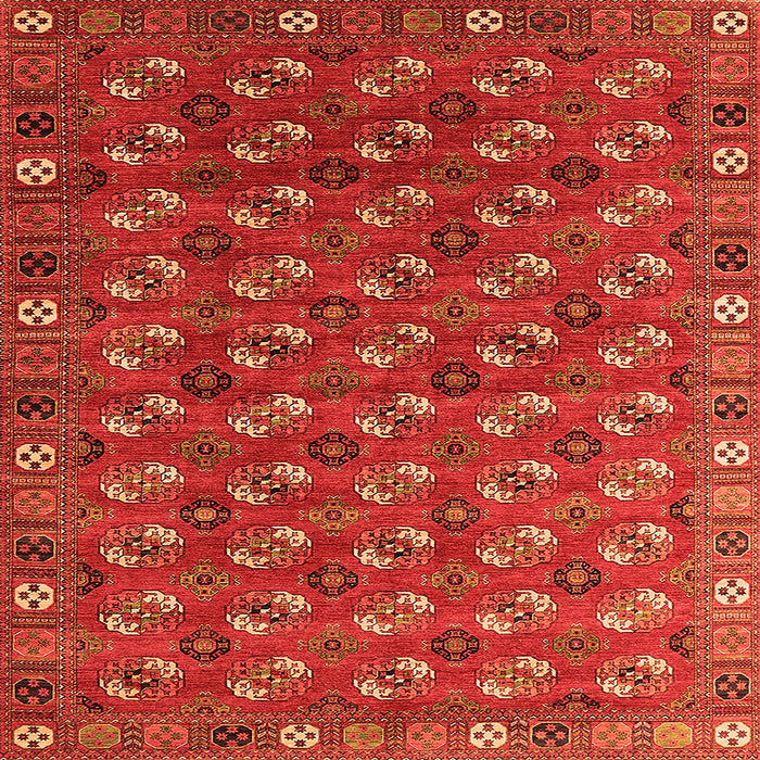 Square Machine Washable Southwestern Orange Country Area Rugs, wshurb2413org