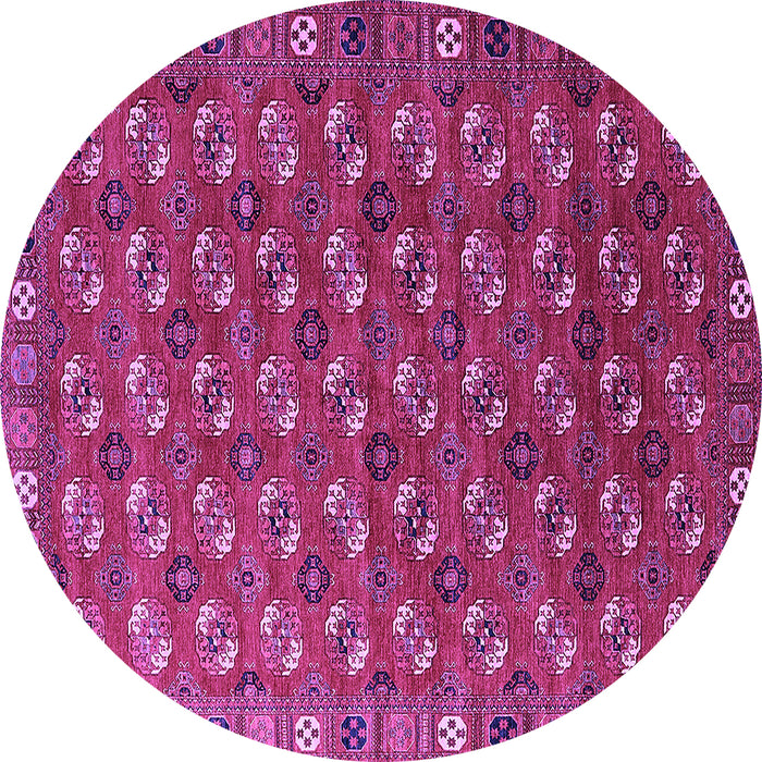 Round Machine Washable Southwestern Purple Country Area Rugs, wshurb2413pur