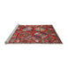 Sideview of Machine Washable Industrial Modern Tomato Red Rug, wshurb2414