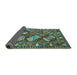 Sideview of Oriental Turquoise Industrial Rug, urb2414turq