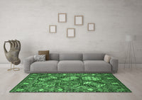 Machine Washable Oriental Emerald Green Industrial Rug, wshurb2414emgrn