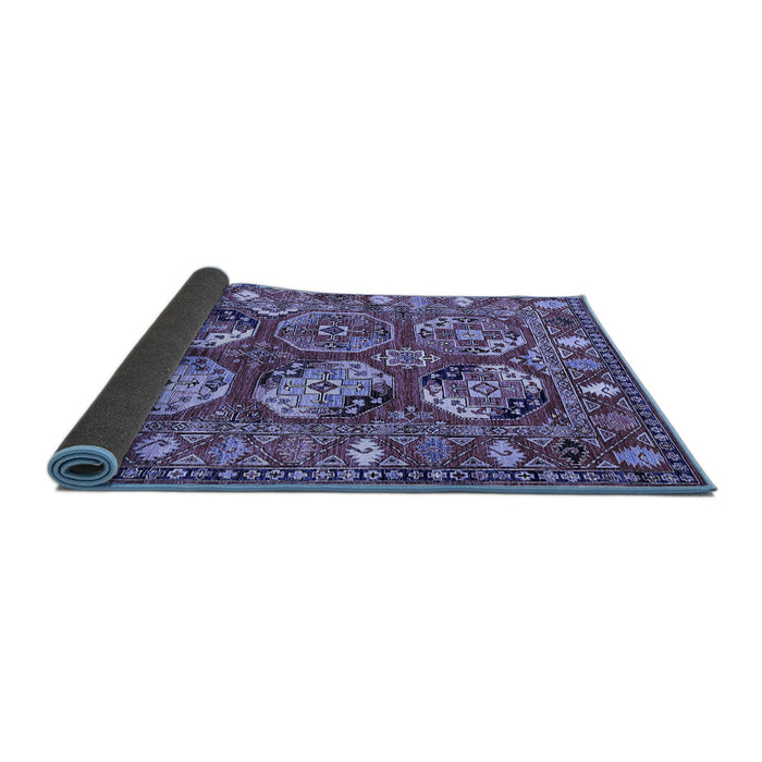 Sideview of Oriental Blue Industrial Rug, urb2414blu