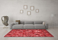 Machine Washable Oriental Red Industrial Rug, wshurb2414red