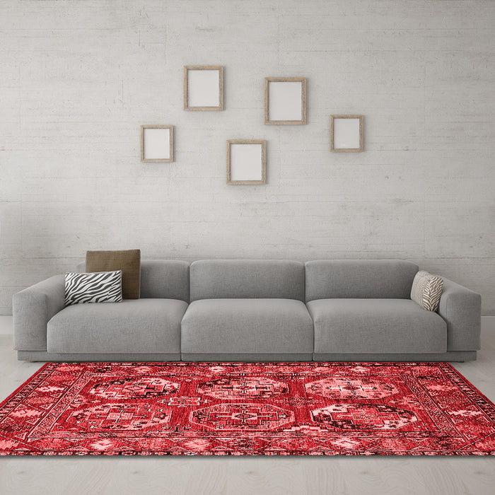 Industrial Red Washable Rugs