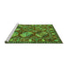 Sideview of Machine Washable Oriental Green Industrial Area Rugs, wshurb2414grn