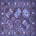 Square Oriental Blue Industrial Rug, urb2414blu