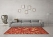 Machine Washable Oriental Orange Industrial Area Rugs in a Living Room, wshurb2414org