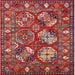 Square Mid-Century Modern Red Oriental Rug, urb2414