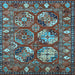 Square Oriental Light Blue Industrial Rug, urb2414lblu