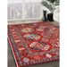 Mid-Century Modern Red Oriental Rug in Family Room, urb2414