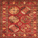 Square Oriental Orange Industrial Rug, urb2414org