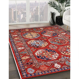 Machine Washable Industrial Modern Tomato Red Rug in a Family Room, wshurb2414