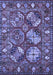 Machine Washable Oriental Blue Industrial Rug, wshurb2414blu