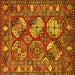 Square Oriental Yellow Industrial Rug, urb2414yw