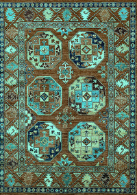 Oriental Turquoise Industrial Rug, urb2414turq