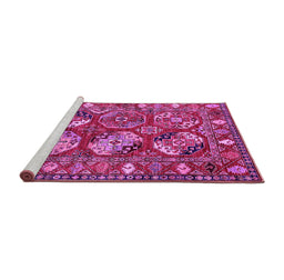 Sideview of Machine Washable Oriental Pink Industrial Rug, wshurb2414pnk