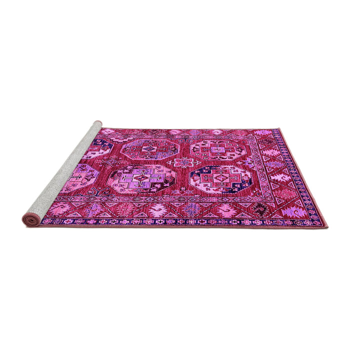 Sideview of Machine Washable Oriental Pink Industrial Rug, wshurb2414pnk