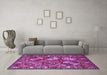 Machine Washable Oriental Purple Industrial Area Rugs in a Living Room, wshurb2414pur