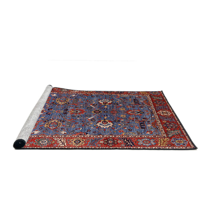 Sideview of Machine Washable Industrial Modern Carbon Red Rug, wshurb2415
