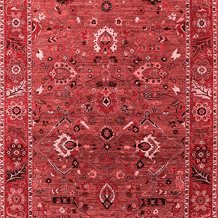 Machine Washable Oriental Red Traditional Rug, wshurb2415red