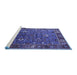 Sideview of Machine Washable Oriental Blue Traditional Rug, wshurb2415blu