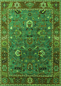 Oriental Green Traditional Rug, urb2415grn