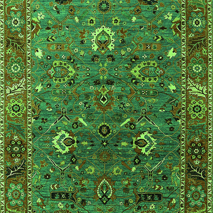 Oriental Green Traditional Rug, urb2415grn