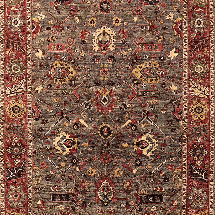 Machine Washable Oriental Brown Traditional Rug, wshurb2415brn
