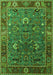 Machine Washable Oriental Green Traditional Area Rugs, wshurb2415grn