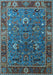 Machine Washable Oriental Light Blue Traditional Rug, wshurb2415lblu