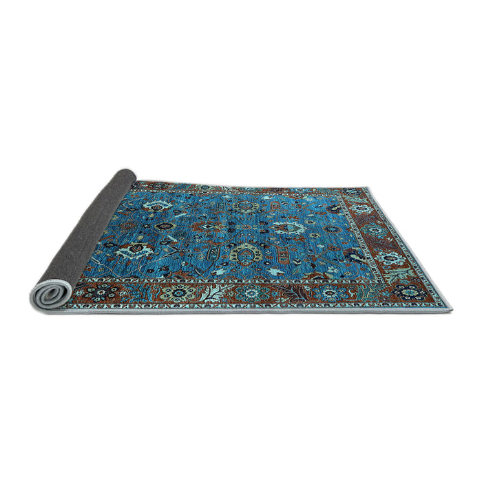 Sideview of Oriental Light Blue Traditional Rug, urb2415lblu