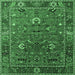 Square Oriental Emerald Green Traditional Rug, urb2415emgrn