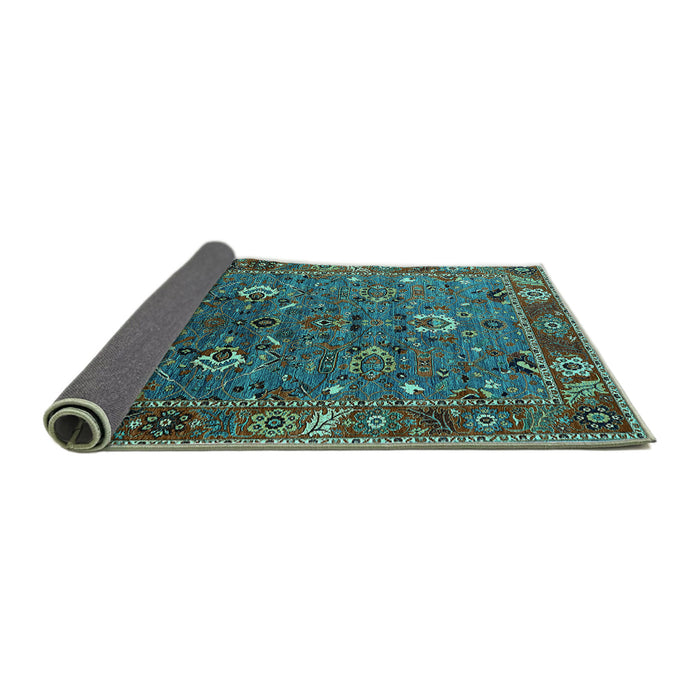 Sideview of Oriental Turquoise Traditional Rug, urb2415turq