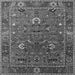 Square Machine Washable Oriental Gray Traditional Rug, wshurb2415gry