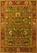 Machine Washable Oriental Yellow Traditional Rug, wshurb2415yw