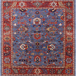 Square Machine Washable Industrial Modern Carbon Red Rug, wshurb2415