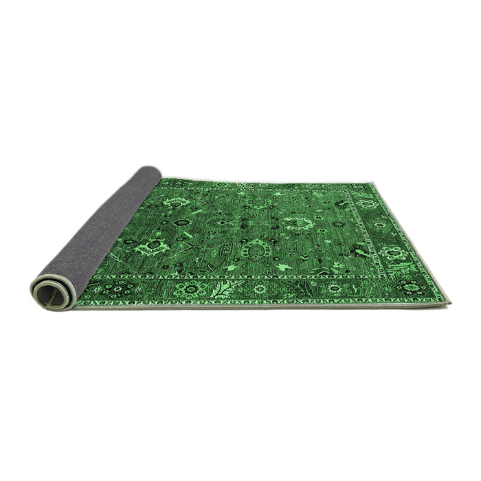 Sideview of Oriental Emerald Green Traditional Rug, urb2415emgrn
