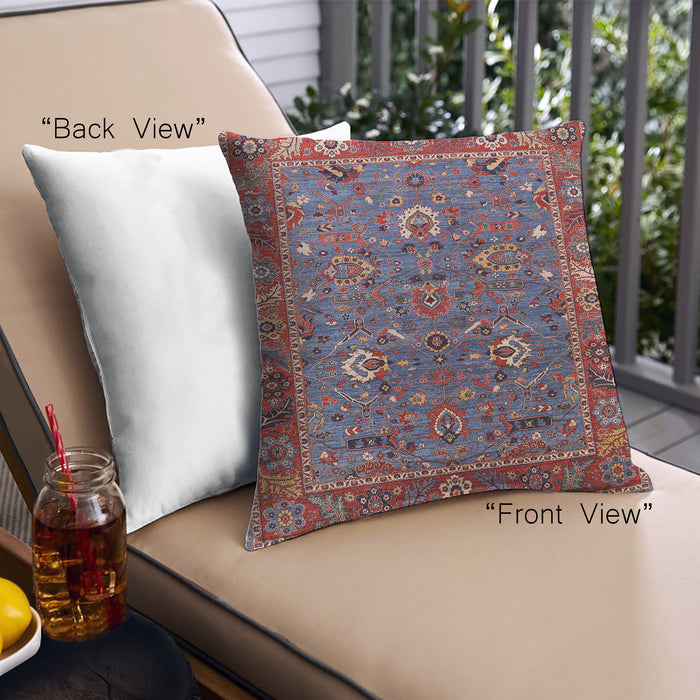 Front View of Mid-Century Modern Urban Square Carbon Red Throw Pillow, 18 inch by 18 inch, pwurb2415