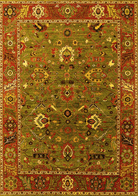 Oriental Yellow Traditional Rug, urb2415yw