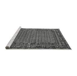 Sideview of Machine Washable Oriental Gray Industrial Rug, wshurb2416gry