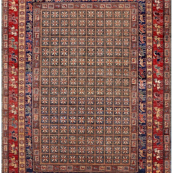 Mid-Century Modern Orange Brown Oriental Rug, urb2416