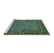 Sideview of Machine Washable Oriental Turquoise Industrial Area Rugs, wshurb2416turq